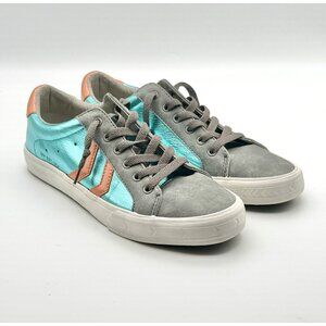 Vintage Havana Women's Size 9 Shiny Teal/Gray Sneakers Good Pre Owned Condition
